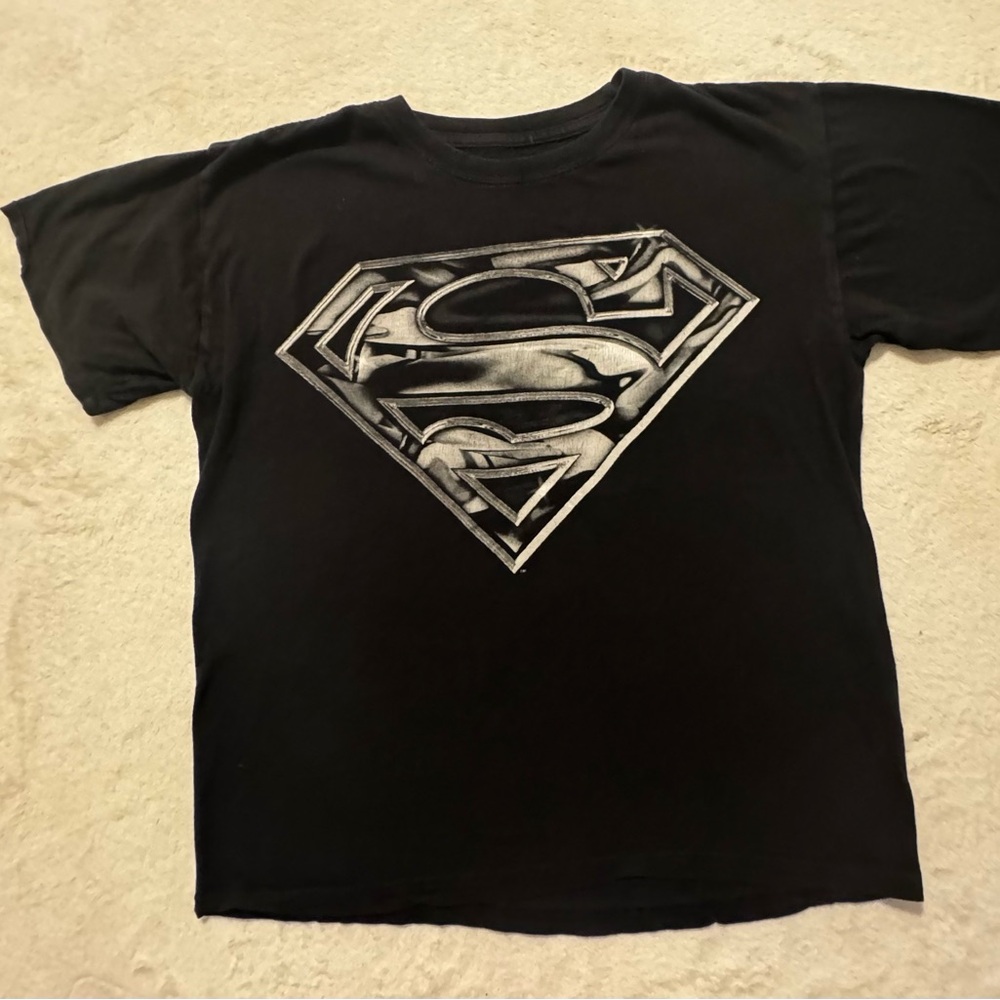DC Black T-Shirt with Superman Logo Medium
